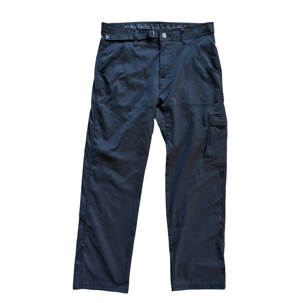 Prana Zion Mens Black Hiking Pants 33x30(Fit 32x28) Straight Leg Outdoor Nylon